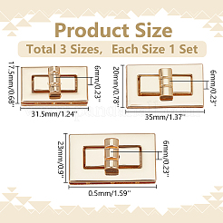 3 Sets 3 Style Zinc Alloy Twist Lock Clasp&nbsp;FIND-WR0007-88