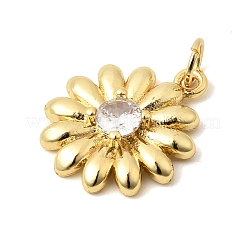 Brass Micro Pave Clear Cubic Zirconia Pendants&nbsp;KK-A296-07C-G