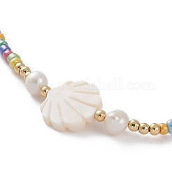 Natural Shell Beaded Necklaces&nbsp;NJEW-JN03286