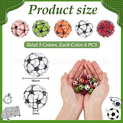 20Pcs 5 Colors Opaque Resin Rhinestone Beads&nbsp;RESI-PH0002-39
