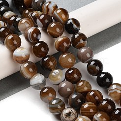 Natural Striped Agate/Banded Agate Beads Strands&nbsp;G-Z060-A01-C10