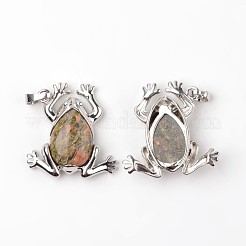 Frog Natural & Synthetic Mixed Stone Pendants&nbsp;G-L455-B