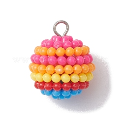 Rainbow Color Resin Waxberry Pendants&nbsp;PALLOY-JF02777
