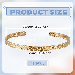 1Pc Textured Stainless Steel Open Cuff Bangle for Women&nbsp;BJEW-LP0003-36