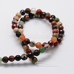 Faceted Round Natural Assorted Gemstone Bead Strands&nbsp;G-L437-44-6mm