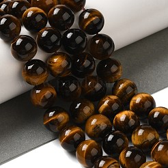 Nattural Tiger Eye Beads Strands&nbsp;G-GSR12mmC014-B
