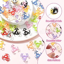 100Pcs 10 Colors Hollow Acrylic Bead Caps&nbsp;DIY-CJ0003-12