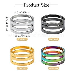 4Pcs 4 Colors Brass Rings&nbsp;RJEW-YW0001-05
