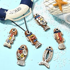 6Pcs 6 Colors Handmade Porcelain Big Pendants&nbsp;PORC-CJ0001-50
