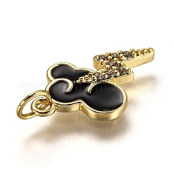 Brass Micro Pave Clear Cubic Zirconia Pendants&nbsp;ZIRC-B0003-22G