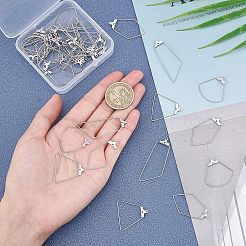 48 Pcs 4 Styles 304 Stainless Steel Pendants&nbsp;STAS-UN0022-08P