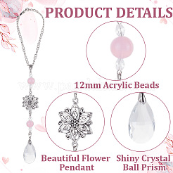 Bohemian Style Acrylic & Glass Pendant Decoration&nbsp;HJEW-DR00064