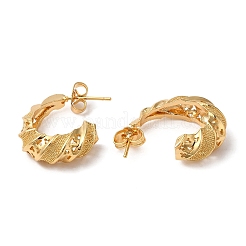 Rack Plating Brass Hollow Croissant Stud Earrings&nbsp;EJEW-R151-07G