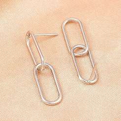 Oval 316 Stainless Steel Dangle Stud Earrings&nbsp;EJEW-D339-04P