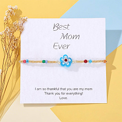 Flower Glass Seed Bead & Glass Beads Braided Bead Bracelets&nbsp;NS0067-5