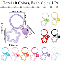 20Pcs 10 Styles Zinc Alloy Keychains&nbsp;KEYC-BBC0001-17