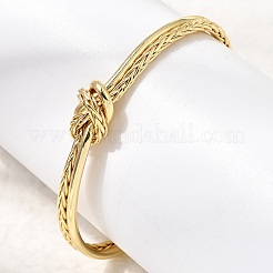 Brass Knotted Cuff Bangles for Women&nbsp;KK-CBACA61-02G