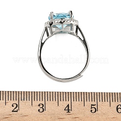 925 Sterling Silver Micro Pave Cubic Zirconia Finger Rings&nbsp;RJEW-B134-01B-06