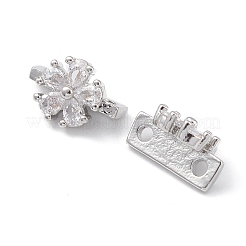 Rack Plating Brass Pave Cubic Zirconia Slide Charms&nbsp;KK-G464-03P