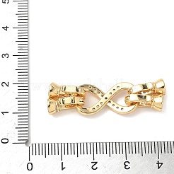 Brass Micro Pave Clear Cubic Zirconia Fold Over Clasps&nbsp;KK-U059-32G