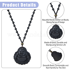 4Pcs 4 Styles Glass Pendant Necklaces&nbsp;NJEW-OC0001-04B
