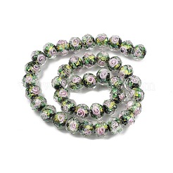 Handmade Foil Lampwork Beads Strands&nbsp;FOIL-S136-001A