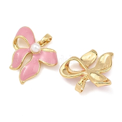Brass Enamel and ABS Imitation Pearl Pendants&nbsp;KK-T001-05G