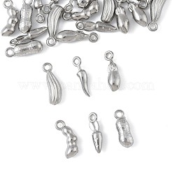 24Pcs 6 Styles Vegetables 304 Stainless Steel Charms&nbsp;STAS-FS0002-11