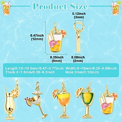 5Pcs 5 Styles Brass Enamel Pendants&nbsp;KK-CJ0005-66