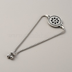 Alloy Interchangeable Snap Link Slider Bracelet Settings with Box Chains&nbsp;BJEW-WH0014-005E