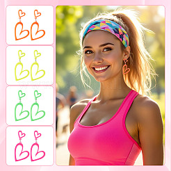 4 Pairs 4 Colors Fashionable Stainless Steel Acrylic Dangle Stud Earrings&nbsp;EJEW-TA0001-72