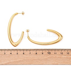 J-Shaped 304 Stainless Steel Stud Earrings&nbsp;LS-EJEW-A125-19G