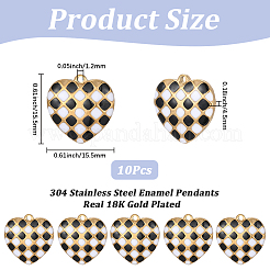 10Pcs 304 Stainless Steel Enamel Pendants&nbsp;STAS-SC0021-20