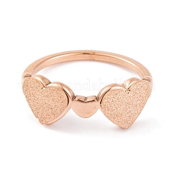 304 Stainless Steel Heart Finger Ring for Women&nbsp;RJEW-C086-10-RG