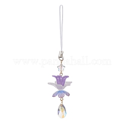 4Pcs Glass & Arcylic Flower Pendant Decorations&nbsp;HJEW-TA00432