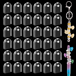 100Pcs Transparent Acrylic DIY Semicircle Shape Charms for Pen&nbsp;OACR-GA0001-29