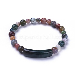 Natural Indian Agate Stretch Bracelets&nbsp;BJEW-F395-C01