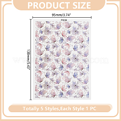 5Pcs 5 Colors Polymer Clay Earrings Water Transfer Paper&nbsp;DIY-HY0003-22B