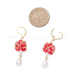 Glass Teardrop Leverback Earrings&nbsp;EJEW-MZ00531