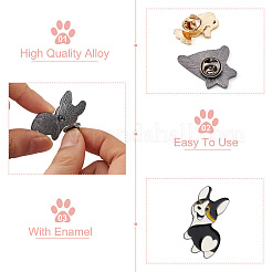 15Pcs 15 Style Puppy Dog Enamel Pins&nbsp;JEWB-YS0001-13
