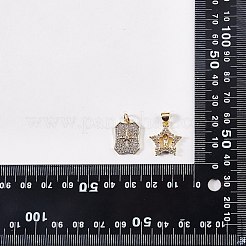 10Pcs Rack Plating Brass Micro Pave Clear Cubic Zirconia Pendants&nbsp;ZIRC-SZ0004-08