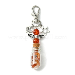 Glass Wishing Bottle with Synthetic & Natural Bead Chip inside Pendant Decorations&nbsp;HJEW-JM01741