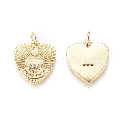 Brass Micro Pave Cubic Zirconia Charms&nbsp;KK-D159-18G