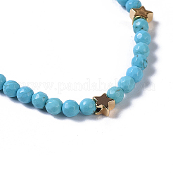 Synthetic Turquoise Braided Beaded Bracelets&nbsp;BJEW-JB04215-05