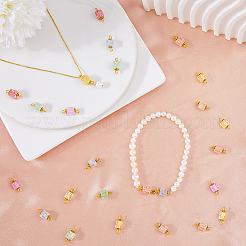 100Pcs Crackle Glass Connector Charms&nbsp;FIND-HY0001-35
