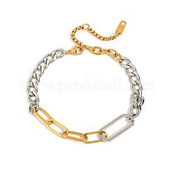 304 Stainless Steel Paperclip & Curb Chain Bracelets for Women&nbsp;FS-WG8F0D0-01