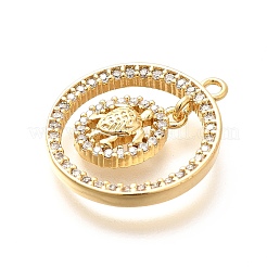 Brass Micro Pave Cubic Zirconia Pendants&nbsp;KK-G519-05G-04