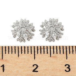 Brass Micro Pave Clear Cubic Zirconia Bead Caps&nbsp;KK-V015-32P
