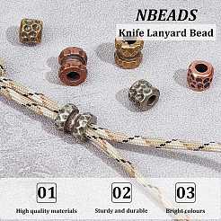 6Pcs 6 Style Outdoor EDC Tool Titanium Brass Parachute Rope European Beads&nbsp;FIND-NB0004-98