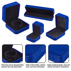 4Pcs 4 Style Square & Rectangle Velvet Necklace Boxes&nbsp;VBOX-BT0001-01A